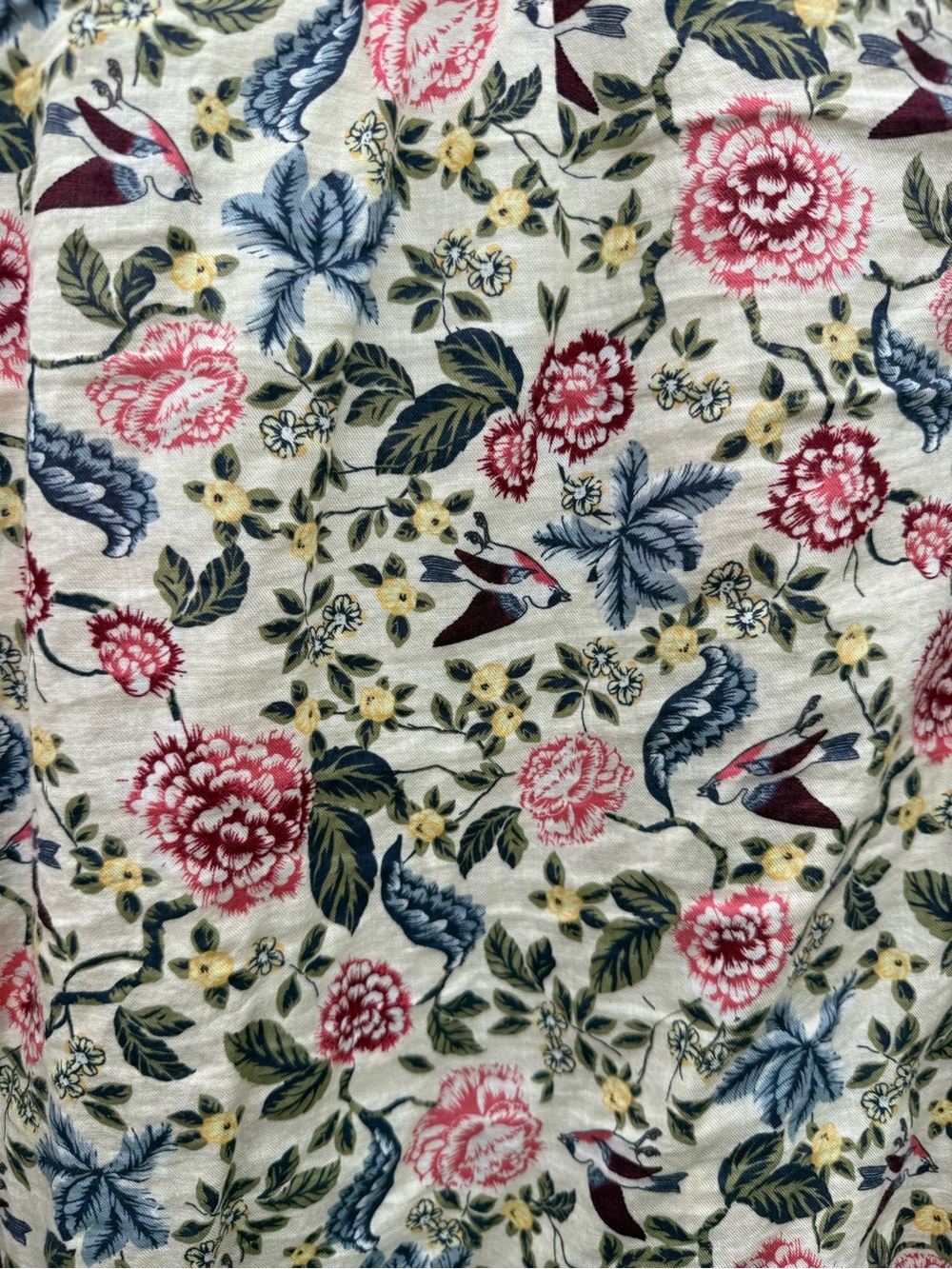 Cotton On Cream Floral Button-Up with Pink & Blue Accents - Picture 6 of 7